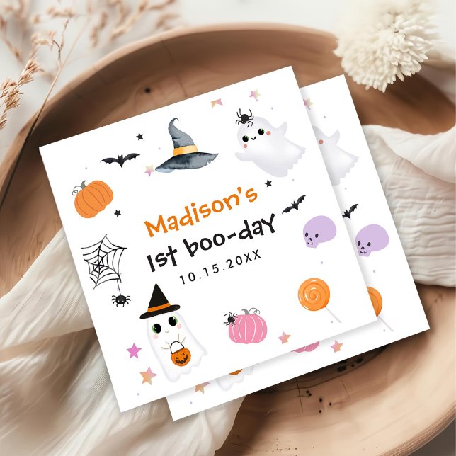 Serviette En Papier Éffrayant Un Halloween 1er Anniversaire (Créateur téléchargé)