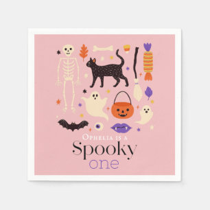 Serviette En Papier Éffrayant Un Halloween Motifs Rose 1er Anniversair