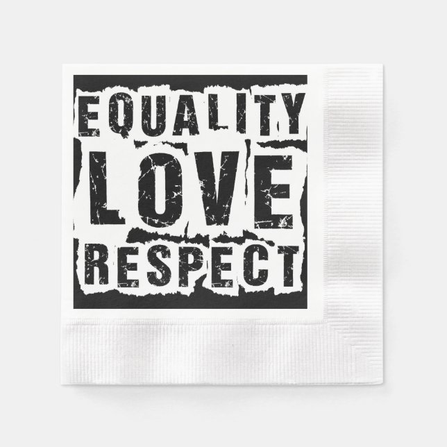 Serviette En Papier Égalité Amour et respect Mois de la fierté (Devant)