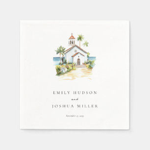Serviette En Papier Église catholique Mariage tropical