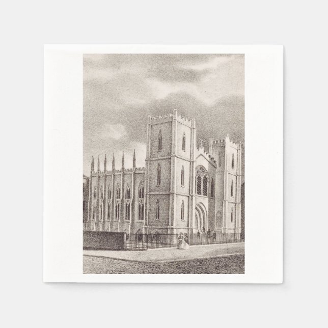 Serviette En Papier Église chrétienne médiévale (Devant)