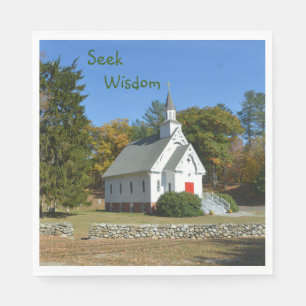 Serviette En Papier Église de pays de sagesse de recherche
