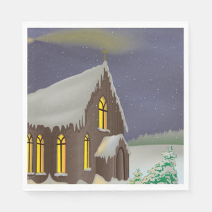 Serviette En Papier Église d'hiver