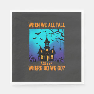 Serviette En Papier Église ensorcelée d'Halloween Où allons-nous