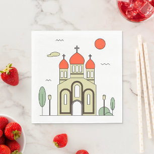 Serviette En Papier Église orthodoxe minimaliste russe