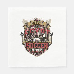 Serviette En Papier Égypte Football 2026 Football Gras Pays Typographi