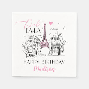 Serviette En Papier Eifel Tower Paris Joyeux anniversaire à Paris