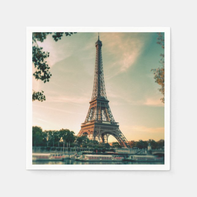 Serviette En Papier Eiffel tour lancer oreiller (Devant)