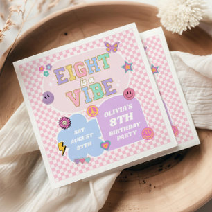 Serviette En Papier Eight Is A Vibe Préparatoire Patch Fête d'annivers
