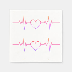 Serviette En Papier EKG Heart Beat