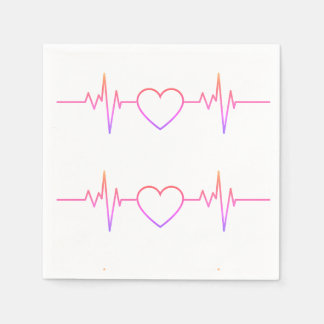Serviette En Papier EKG Heart Beat