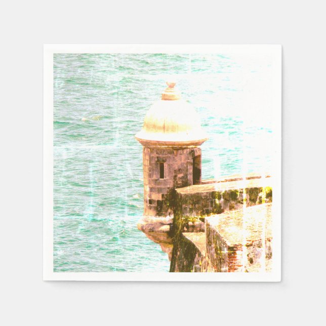 Serviette En Papier El Morro : Thème de fête à Porto Rico (Devant)
