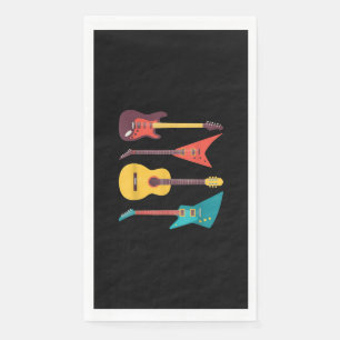 Serviette En Papier Electric Guitar and Acoustic Guitar Musician Venin