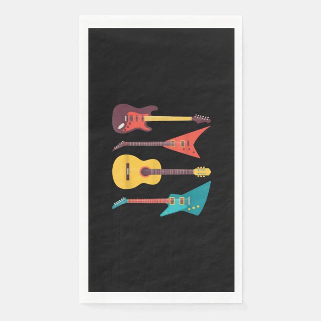 Serviette En Papier Electric Guitar and Acoustic Guitar Musician Venin (Devant)