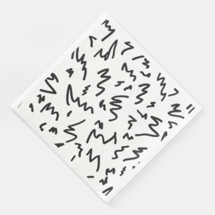 Serviette En Papier Elegan moderne noir et blanc