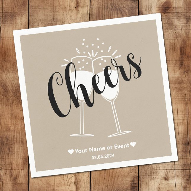 Serviette En Papier Élégance Atténuée - Serviettes Calm Stone Cheers (Créateur téléchargé)