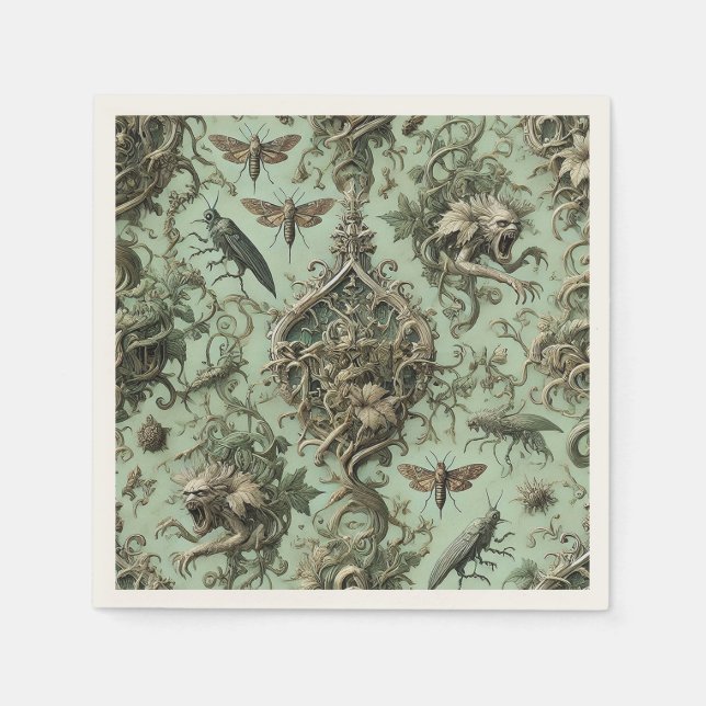 Serviette En Papier Élégance Chitinique - Insecte Gothique (Devant)