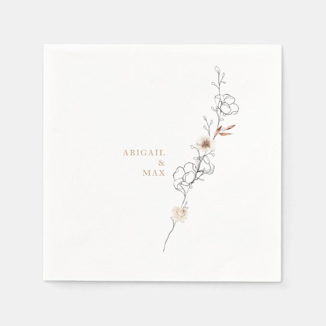 Serviette En Papier Élégance dans la simplicité Mariage blanc délicat (Devant)