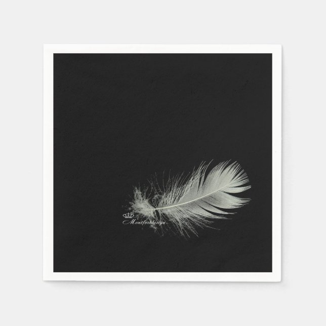 Serviette En Papier Élégance de la plume douce (Devant)