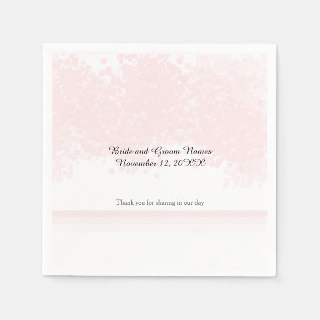 Serviette En Papier Élégance de mariage rose blush (Devant)