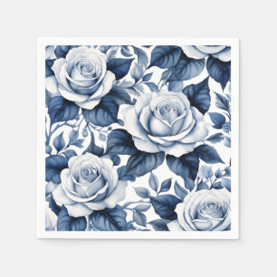 Serviette En Papier Élégance en rose bleue