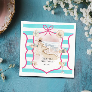 Serviette En Papier Élégance estivale plage et vagues pour une baby sh