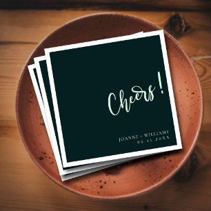 Serviette En Papier Élégance moderne ! Mariage vert foncé