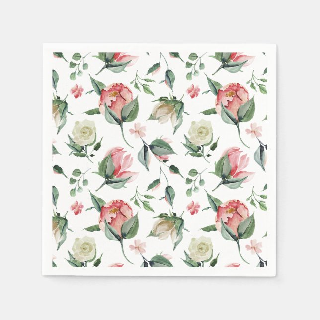 Serviette En Papier Elégance rustique Fête des mariées rose pâle (Devant)