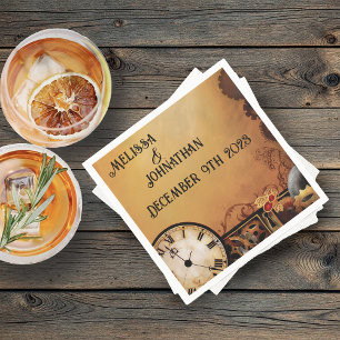 Serviette En Papier Élégance Steampunk Victorienne de Mariage