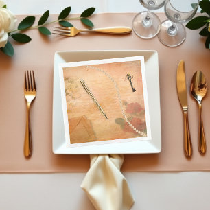 Serviette En Papier Elégance vintage papier à lettres Ephémère Découpa