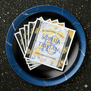 Serviette En Papier Élégant 18ème anniversaire de Mariage de porcelain