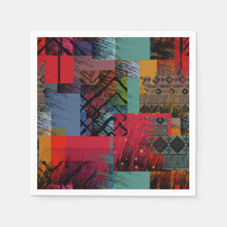 Serviette En Papier Élégant, abstrait et coloré