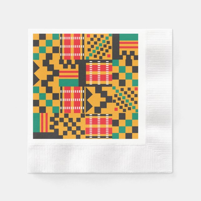 Serviette En Papier Élégant Africain Kente Design Papier Napkins (Devant)