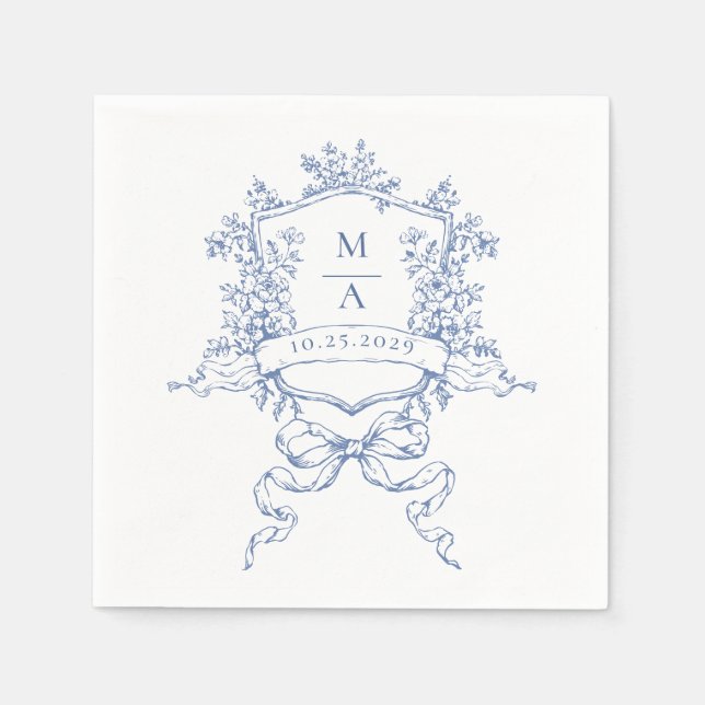 Serviette En Papier Elégant Aquarelle Fleurs sauvages Mariage (Devant)