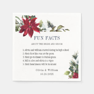 Serviette En Papier Elégant Aquarelle Poinsettia FUN FACTS Mariage