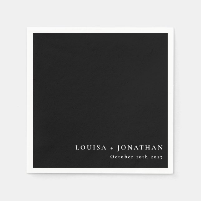 Serviette En Papier Élégant Arrière - plan noir tendance minimal perso (Devant)