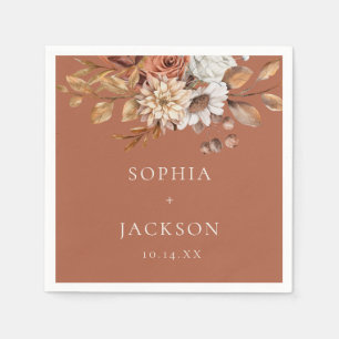Serviette En Papier Elégant automne hiver Floral Mariage Faveurs
