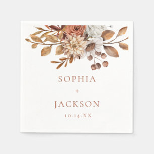 Serviette En Papier Élégant automne hiver Floral mariage Faveurs Napki