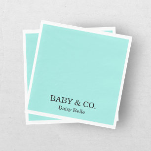 Serviette En Papier Élégant Baby & Co Baby Shower Noir Turquoise