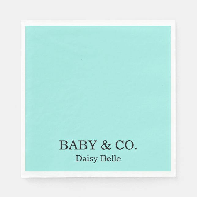 Serviette En Papier Elegant Baby & Co Black Teal Baby Shower (Devant)