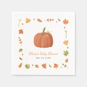 Serviette En Papier Élégant Baby shower Citrouille d'automne serviette