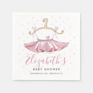 Serviette En Papier Elégant Baby shower couleur rose Tutu Ballerina