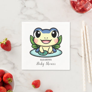 Serviette En Papier Élégant Baby shower de grenouille magique