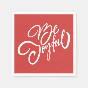 Serviette En Papier Elégant Be Joyful Holiday Design