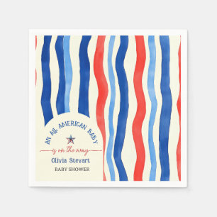 Serviette En Papier Élégant Bébé Tout Américain Fête Prénatale du 4 ju
