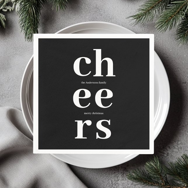Serviette En Papier Elegant Black Christmas Napkin | Classic Holiday  (Créateur téléchargé)