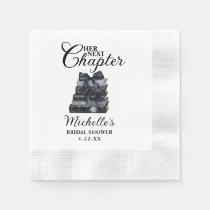 Serviette En Papier Elegant Black & White Book Themed Bridal Shower 