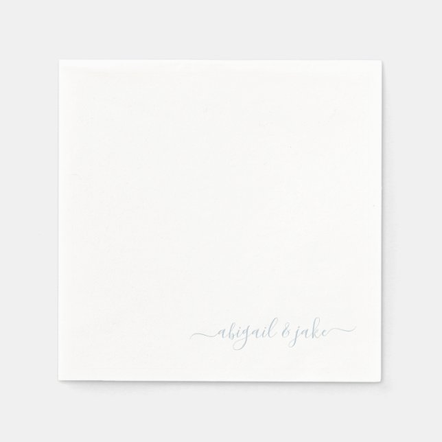 Serviette En Papier Élégant bleu foncé Mariage de caractères couples (Devant)