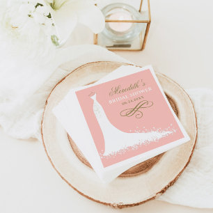 Serviette En Papier Elégant Blush et Gold Mariage Fête des mariées de 