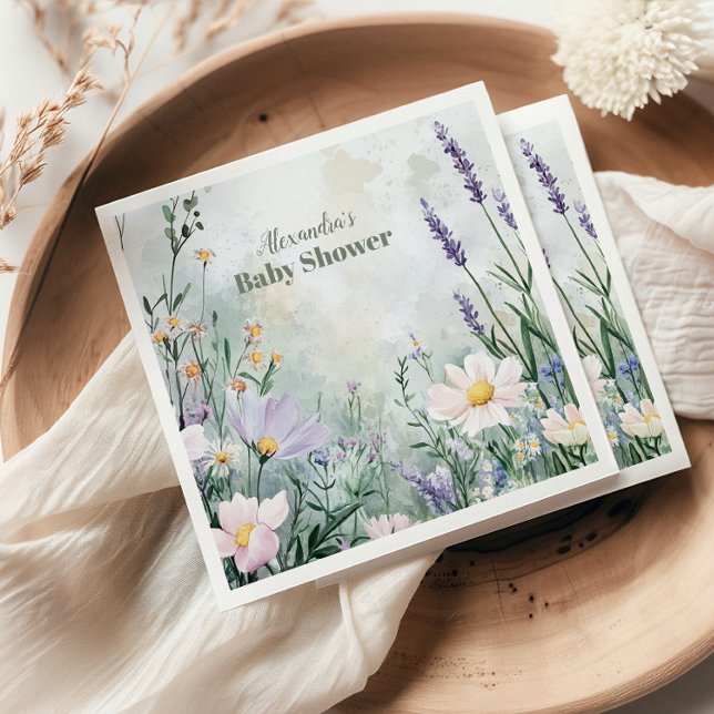 Serviette En Papier Elegant Blush Floral Baby in Bloom  (Créateur téléchargé)